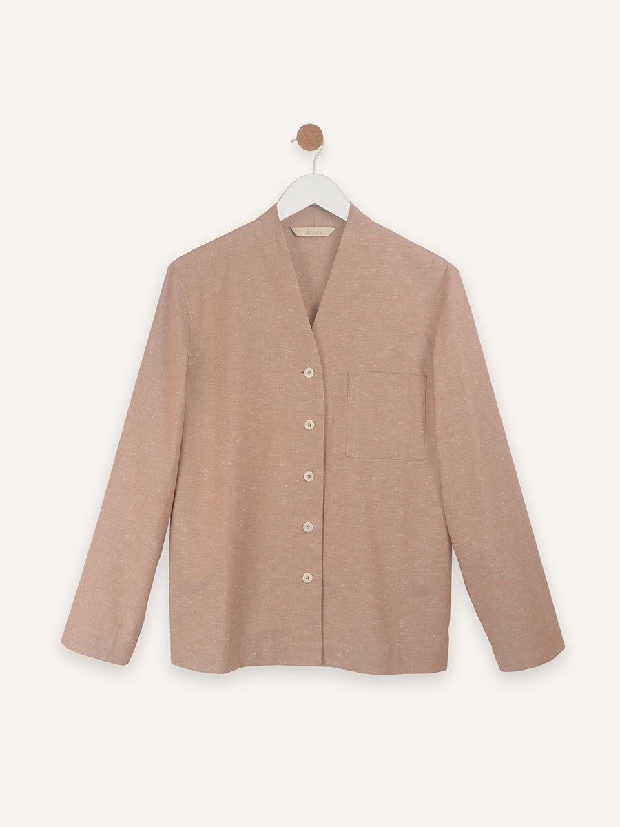 Slub cotton long sleeve shirt