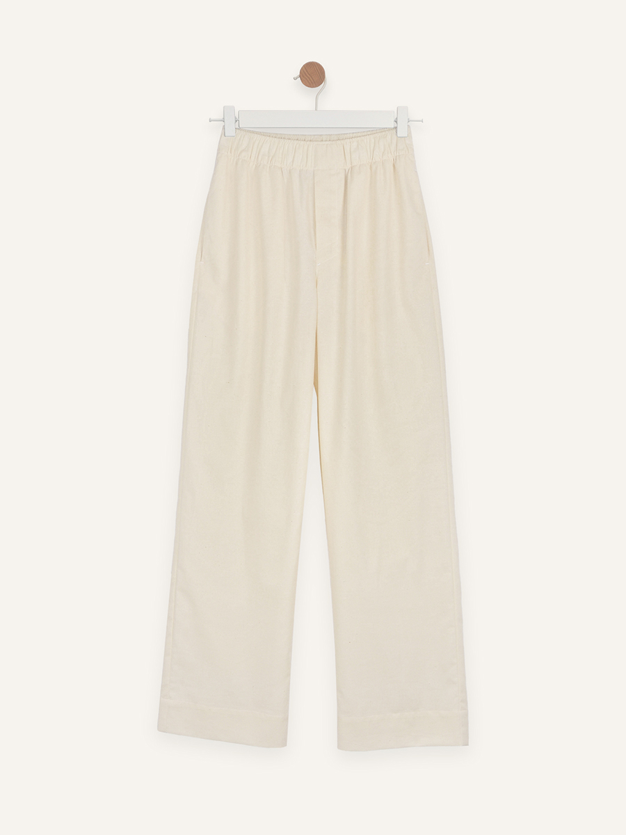 Slub cotton pants