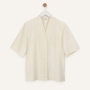Slub cotton short sleeve shirt