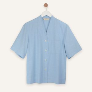 Slub cotton short sleeve shirt