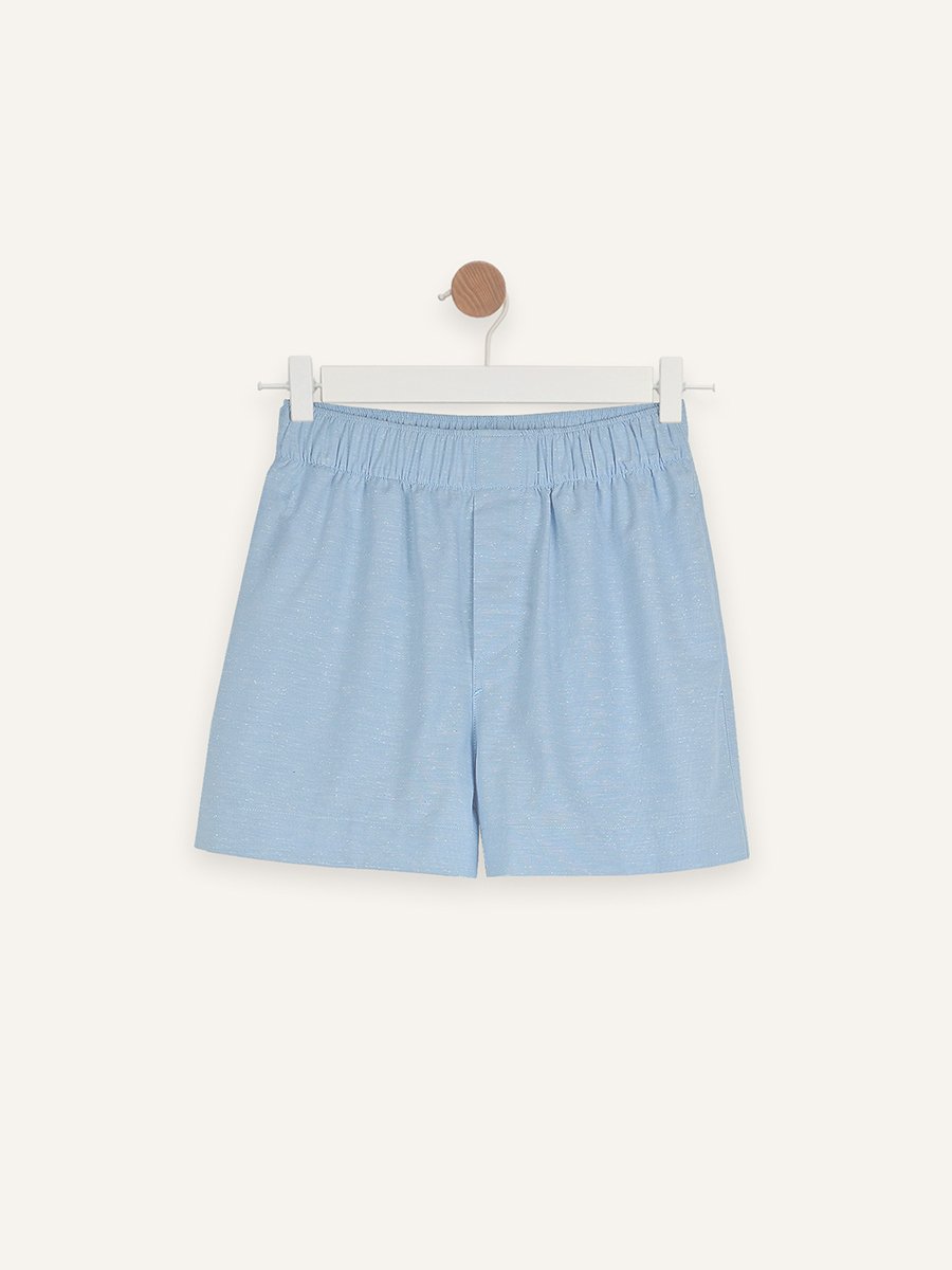 Slub cotton shorts