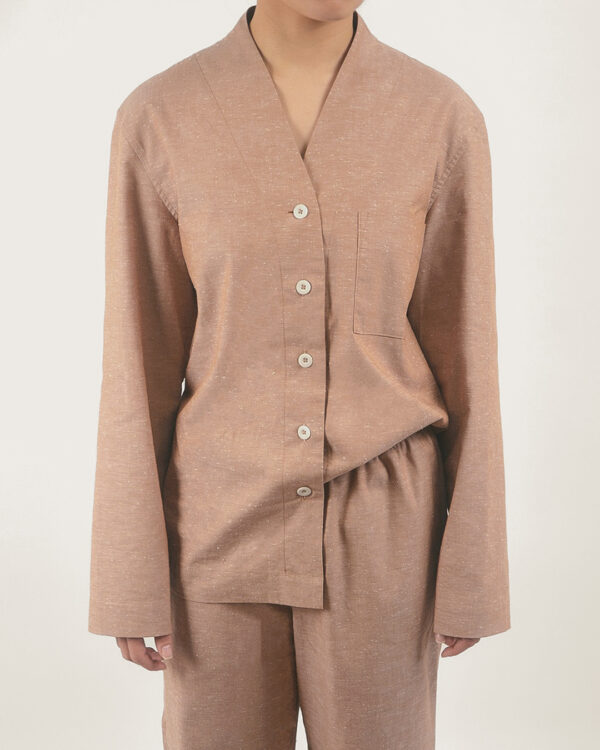 Slub cotton long set