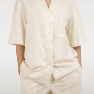 Slub cotton short set