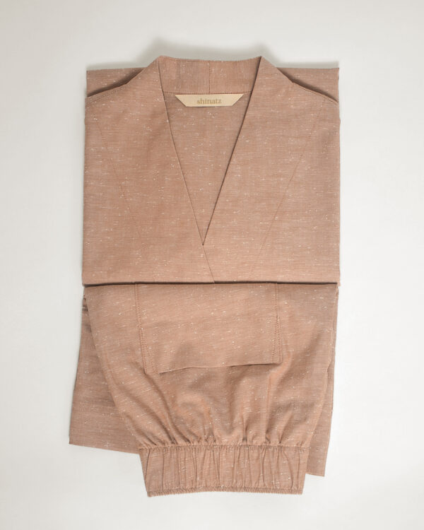 Slub cotton short set