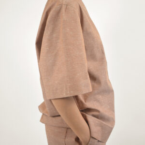 Slub cotton short set