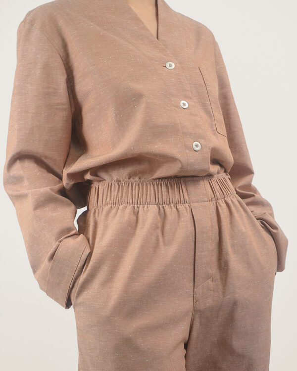 Slub cotton long set