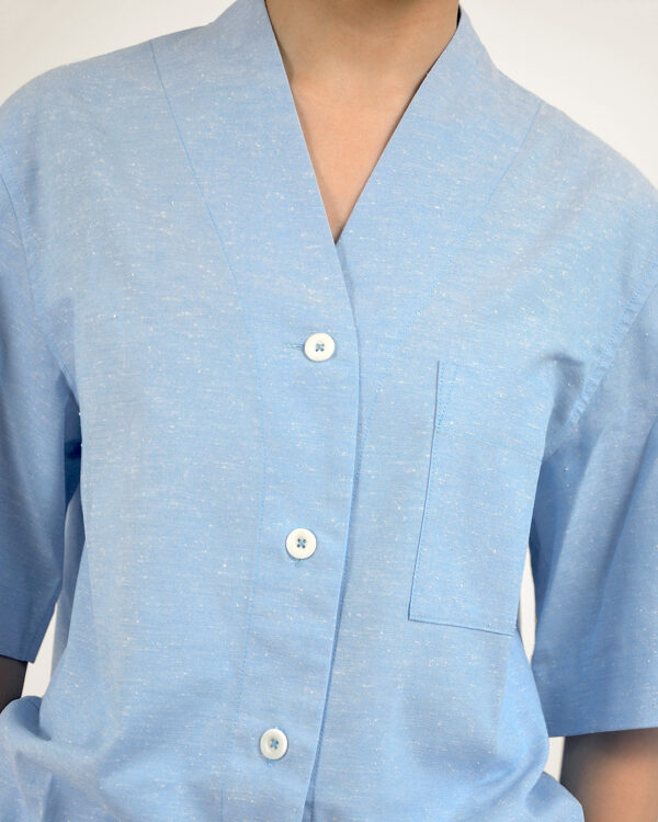 Slub cotton short set