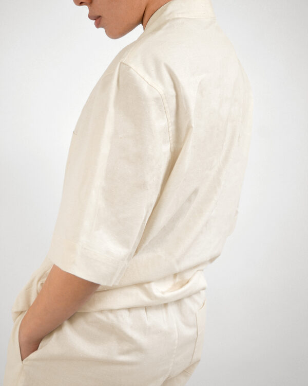 Slub cotton short set