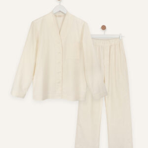 Slub cotton long set