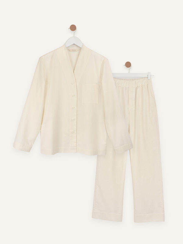 Slub cotton long set