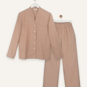 Slub cotton long set