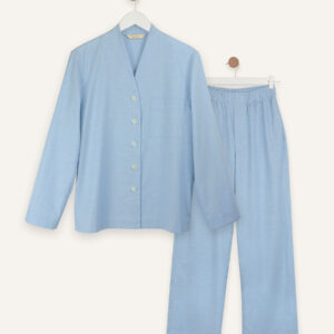 Slub cotton long set