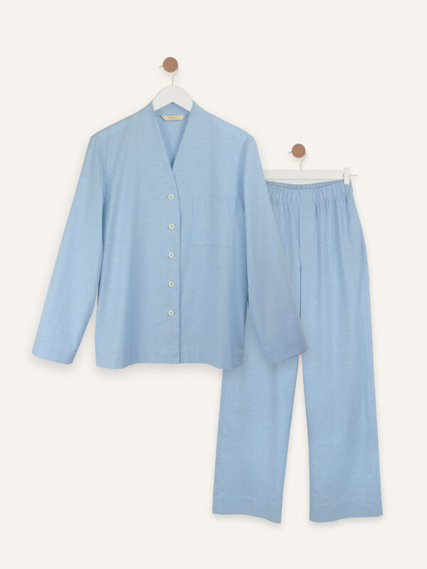 Slub cotton long set