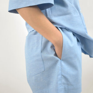 Slub cotton short set