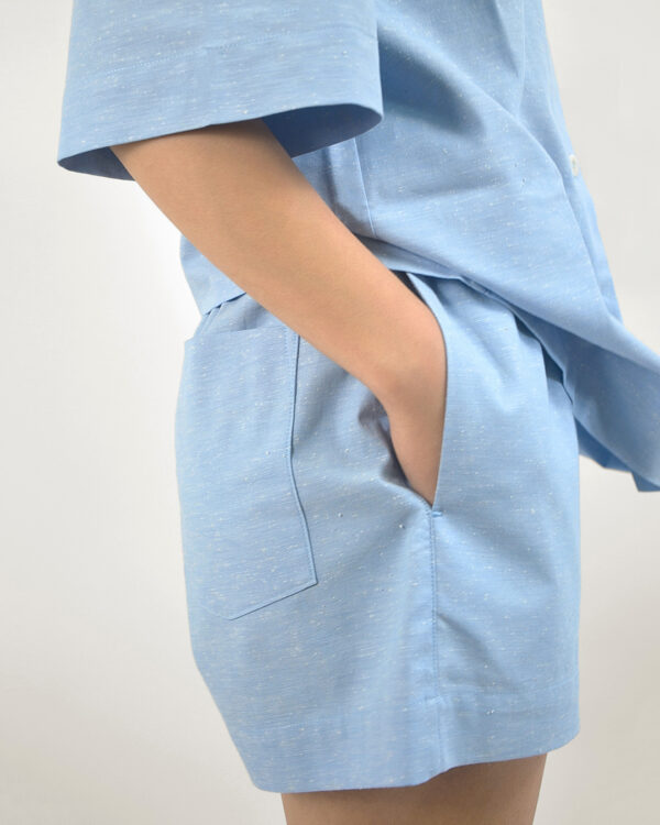 Slub cotton short set